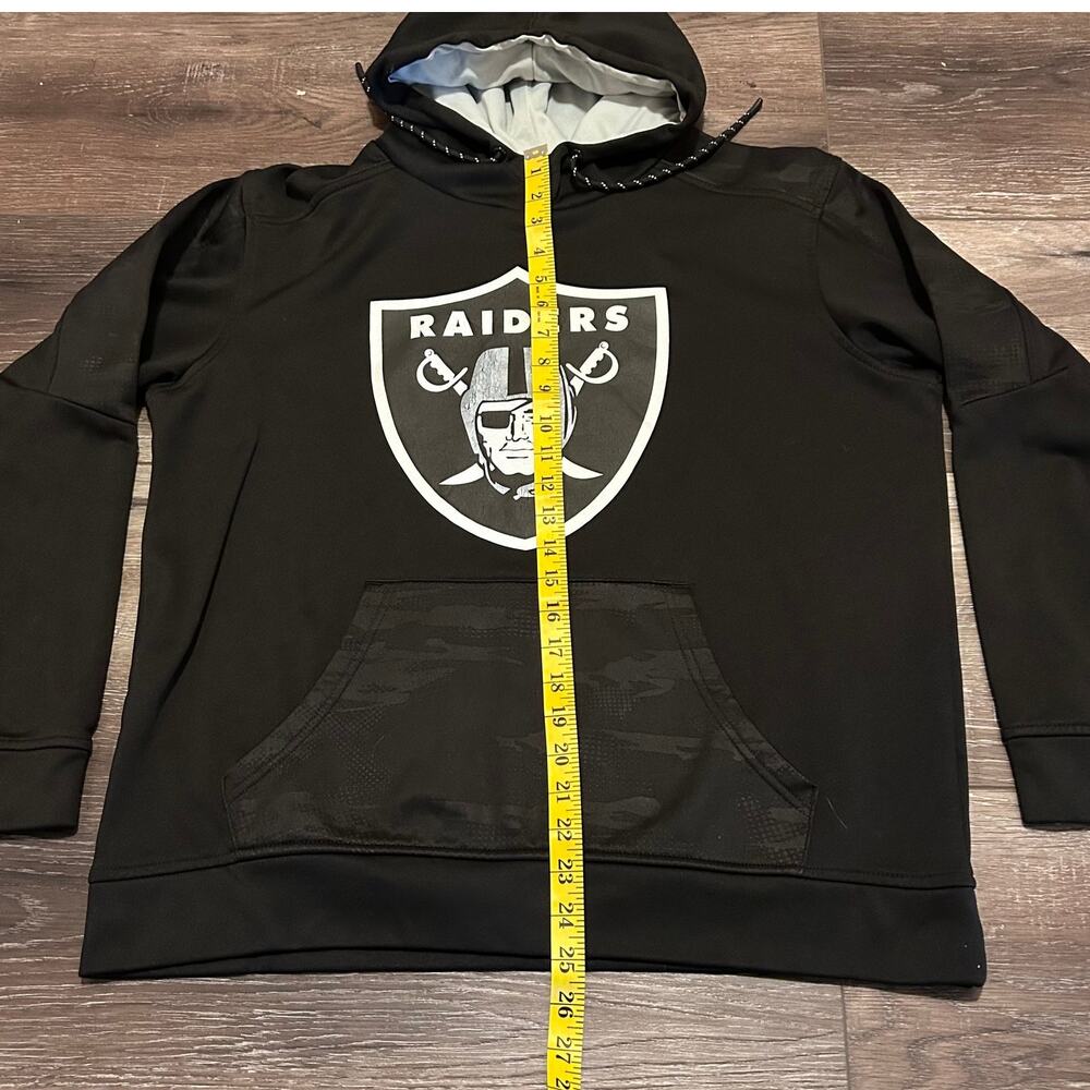 Raiders NFL Team Apparel Hoodie Men's Black Long Sleeve, Size Large - Picture 4 of 5